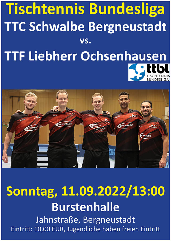 TTF Liebherr Ochsenhausen kommt in die Burstenhalle