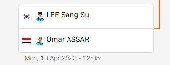 Omar Assar vs. Lee Sang Su bei WTT Champions in Xinxiang
